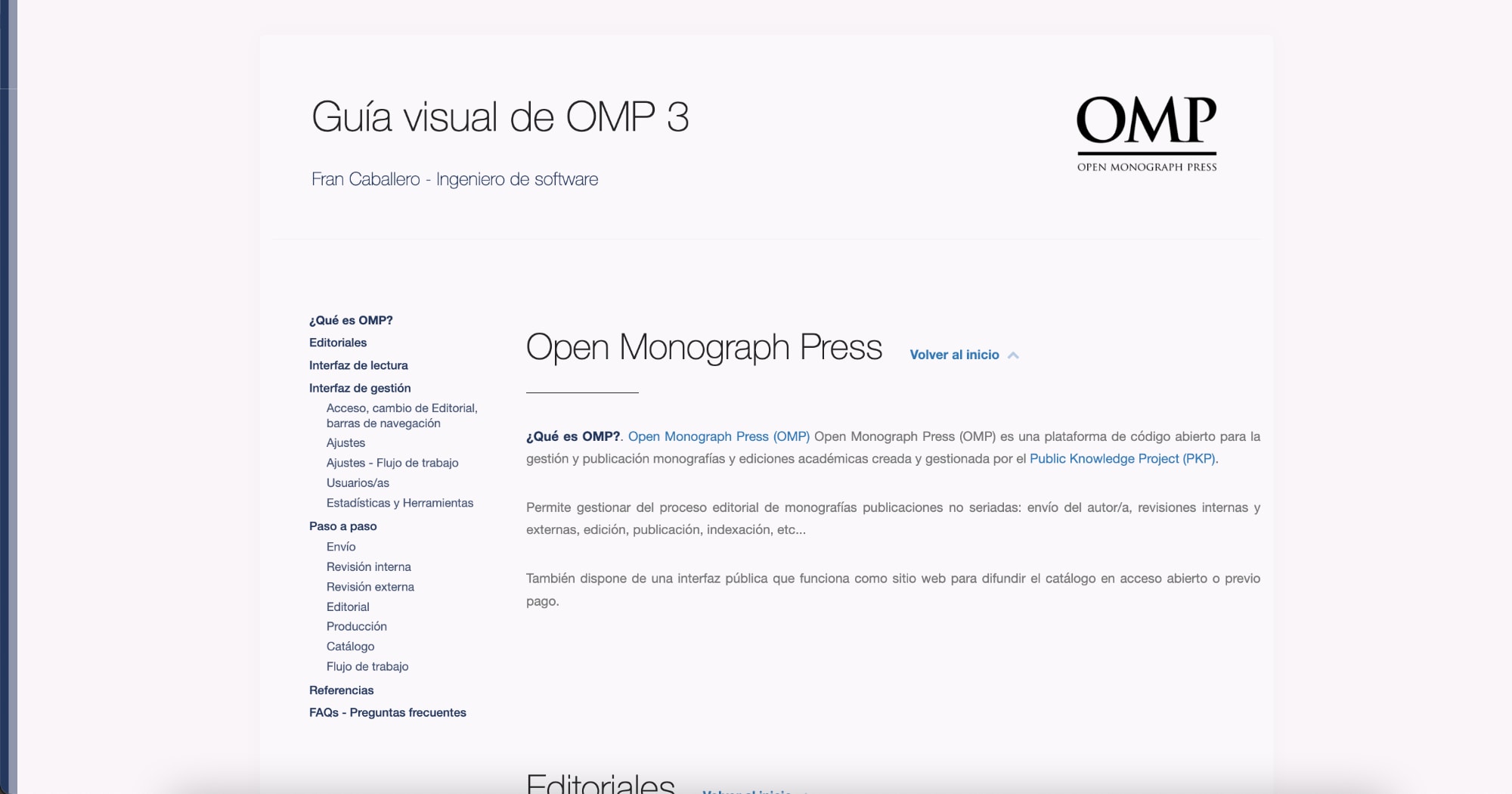 Open Monograph Press (OMP) - Public Knowledge Project